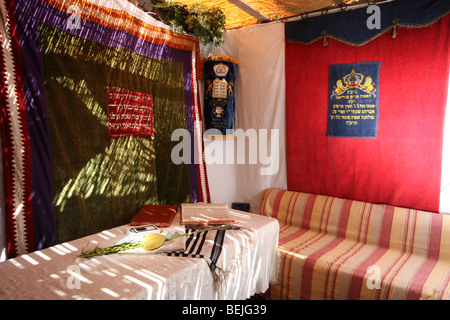 Interior of a decorated Sukkah Stock Photo - Alamy
