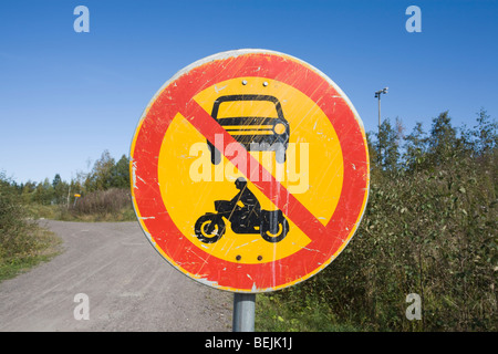 No entry for power-driven vehicles traffic sign Stock Photo