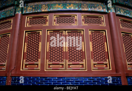 Ornate shutters, Hall of Prayer for Good Harvest, Temple of Heaven complex, Beijing, China, Asia Stock Photo