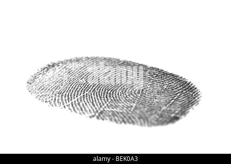 Black fingerprint isolated on a white background Stock Photo