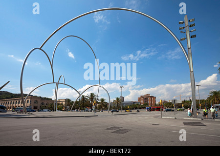 Barcelona placa de les drassanes modern sculpture Stock Photo