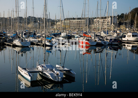 Yacht-basin of Perros-Guirec, Côtes d'Armor, Brittany, France Stock Photo