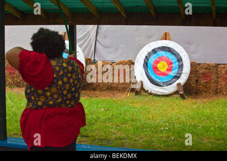 Archery at the Renaissance Fair in Tuxedo, New York Stock Photo