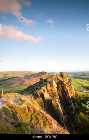 The Roaches in the summer looking towards Hen Cloud In Staffordshire Stock Photo