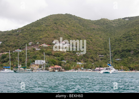 View of Cane Garden Bay from the Anchorage Stock Photo