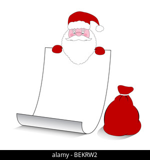 Christmas paper scroll card with santa cap,hat. vector illustration ...