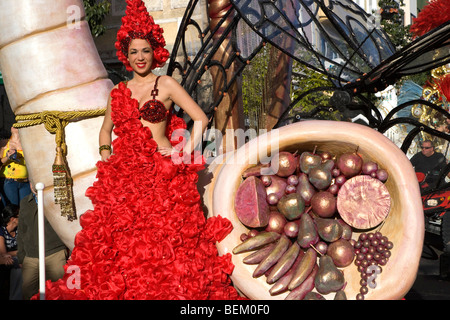 Carnival Queen parade at the Las Palmas carnival, Gran Canaria, Canary islands, Spain, Europe Stock Photo