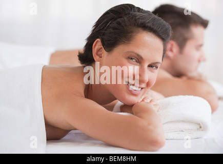 Couple at spa Stock Photo