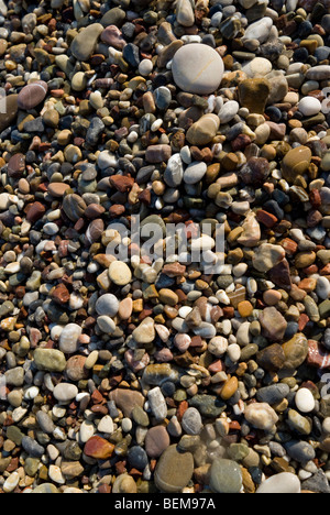 A close up shot of shingles on the beach of Chalkos, Kithyra, Greece. Stock Photo