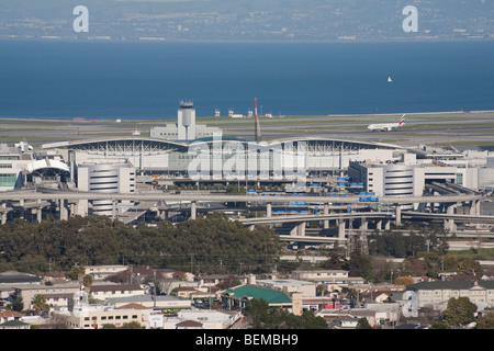 San Francisco International Airport (SFO) and the San Francisco Bay Stock Photo