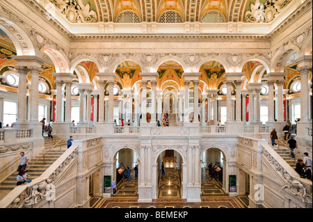 The Great Hall in the Thomas Jefferson Building, Library of Congress, Washington DC, USA Stock Photo