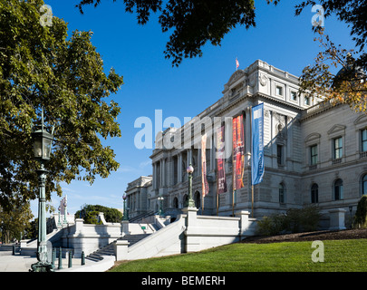 The 1st Street facade of the Thomas Jefferson Building, Library of Congress, Washington DC, USA Stock Photo