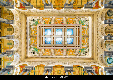 Ceiling of the Great Hall in the Thomas Jefferson Building, Library of Congress, Washington DC, USA Stock Photo