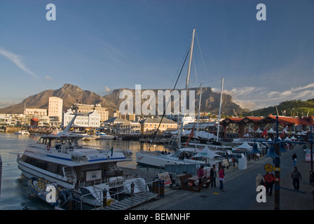View of the waterfront and the Table Mountain. Cape Town, South Africa, Africa Stock Photo