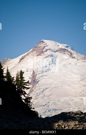 Mt. Baker as seen from the Lake Ann trail in Washington's North Cascades. Stock Photo