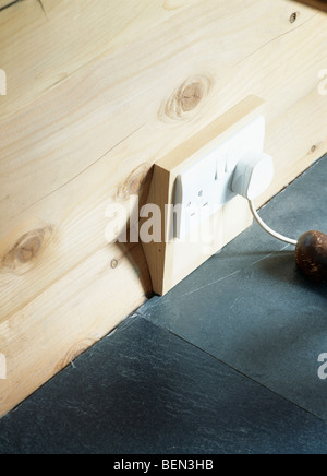 Close-up of electric plug double socket Stock Photo