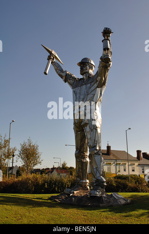 The Brownhills Miner statue, Brownhills, West Midlands, England, UK Stock Photo