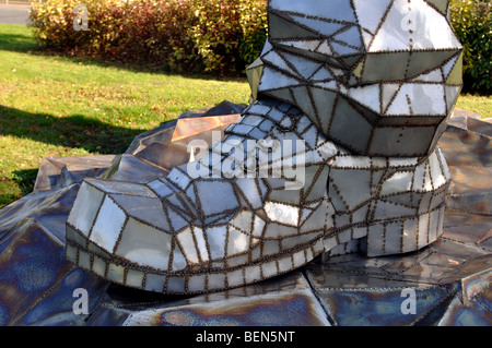 The Brownhills Miner statue, Brownhills, West Midlands, England, UK Stock Photo