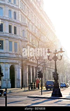 View of London street in early morning light Stock Photo