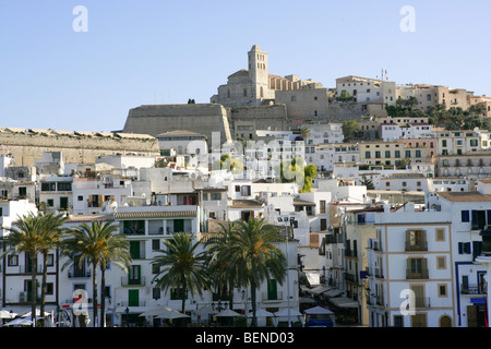 Ibiza Balearic Mediterranean white island from Spain Stock Photo