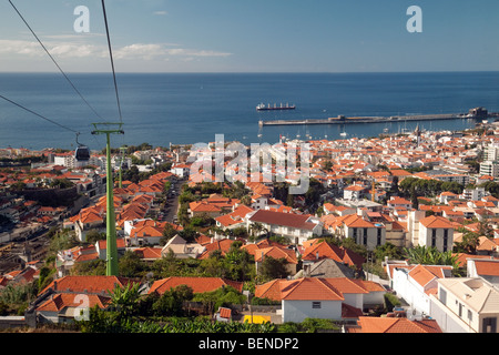 Views out to sea over Funchal, madeira Stock Photo