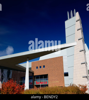 Modern architecture at Seneca College York University Stephen E Quinlan Building with blue sky in Autumn Stock Photo
