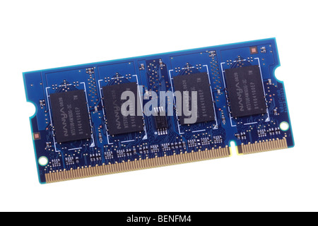 A laptop memory module of the SODIMM type. Stock Photo