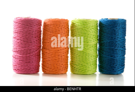four cord colorful spools Stock Photo