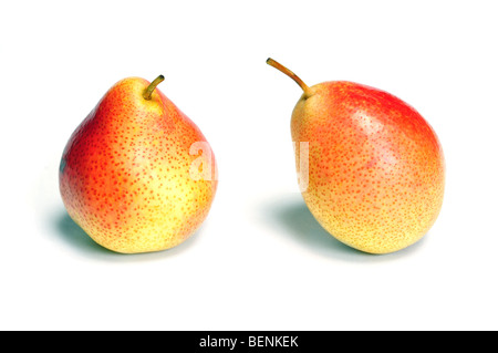 Two pears (forell) isolated on white background Stock Photo