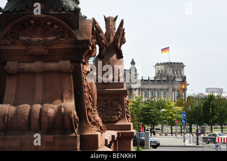German Parliament from Moltke Bridge, Berlin Mitte, Germany Stock Photo