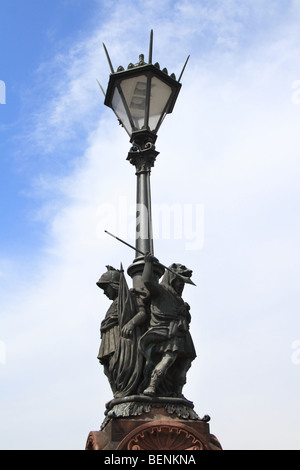 Lantern on Moltke Bridge, Berlin, Mitte, Germany. Stock Photo