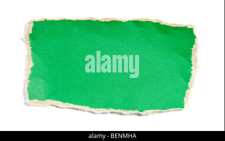 Close up view of torn piece of paper for message Stock Photo