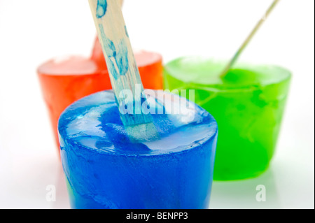 Flavored icy poles isolated against a white background Stock Photo