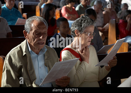 BRAZIL Sunday mass at the Catholic church of Santa Rita di Cassia, Morro Grande, Sao Paulo. Stock Photo