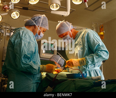 Two surgeons in the operating theatre Stock Photo