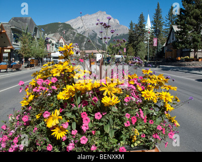 Main street in Banff Alberta Canada Stock Photo