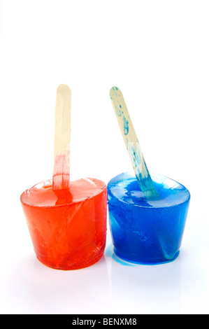 Flavored icy poles isolated against a white background Stock Photo