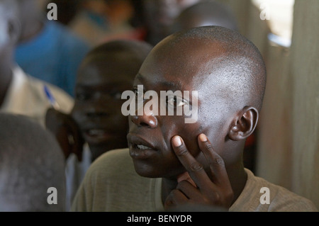 SOUTH SUDAN Kinji government primary school, Yei. Close-up of a child sitting in class. PHOTO by SEAN SPRAGUE 2008 Stock Photo