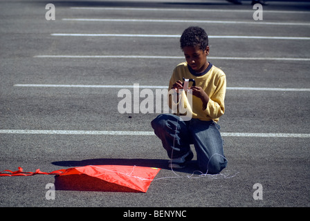 Enthusiasts test the laws of physics at the annual Fashion District Kite Flight in New York Stock Photo