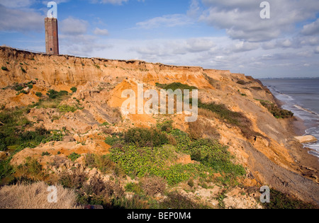 Rapid coastal erosion, Walton on the Naze, Essex, England Stock Photo