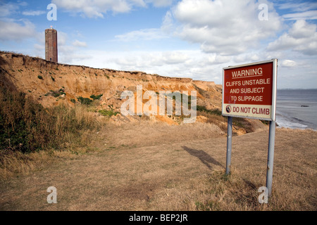 Rapid coastal erosion, Walton on the Naze, Essex, England Stock Photo