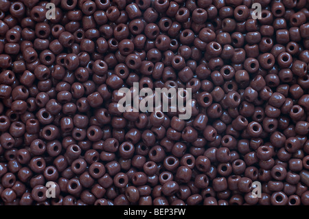 Pile brown balls of bead. Background, pattern Stock Photo
