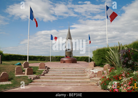 The Keiffer Flame Monument at Sword beach, Ouistreham, Normandy, France. Stock Photo