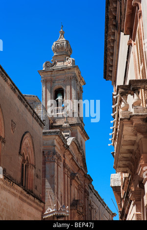 Belfry of the Carmelite Church, Mdina, Malta Stock Photo