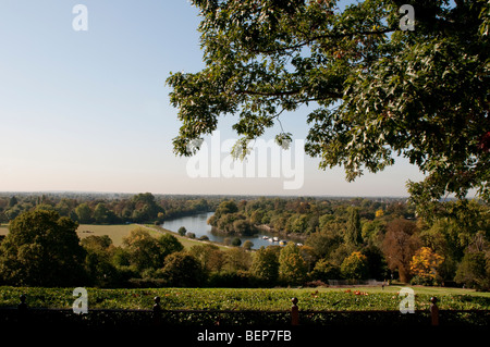 View of the Thames from the Richmond Hill Surrey UK Stock Photo