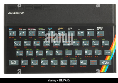 Sinclair ZX Spectrum computer. 1980's recreated personal computer Stock ...