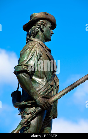 Minuteman statue at Old North Bridge, Concord Massachusetts USA Stock Photo