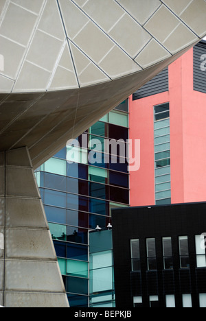 Futurist buildings at Salford Quays, Manchester, England, UK Stock Photo