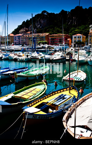 Yachts in Nice marina Stock Photo