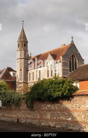 flintstone chapel attached to Sarum college in the cathedral close od Salisbury Stock Photo